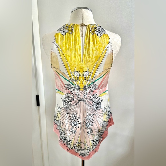 Cache Gold and Pink Asymmetrical Sleeveless Tank Top - Picture 5 of 7
